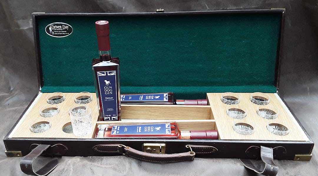 Leather gun case converted for drinks